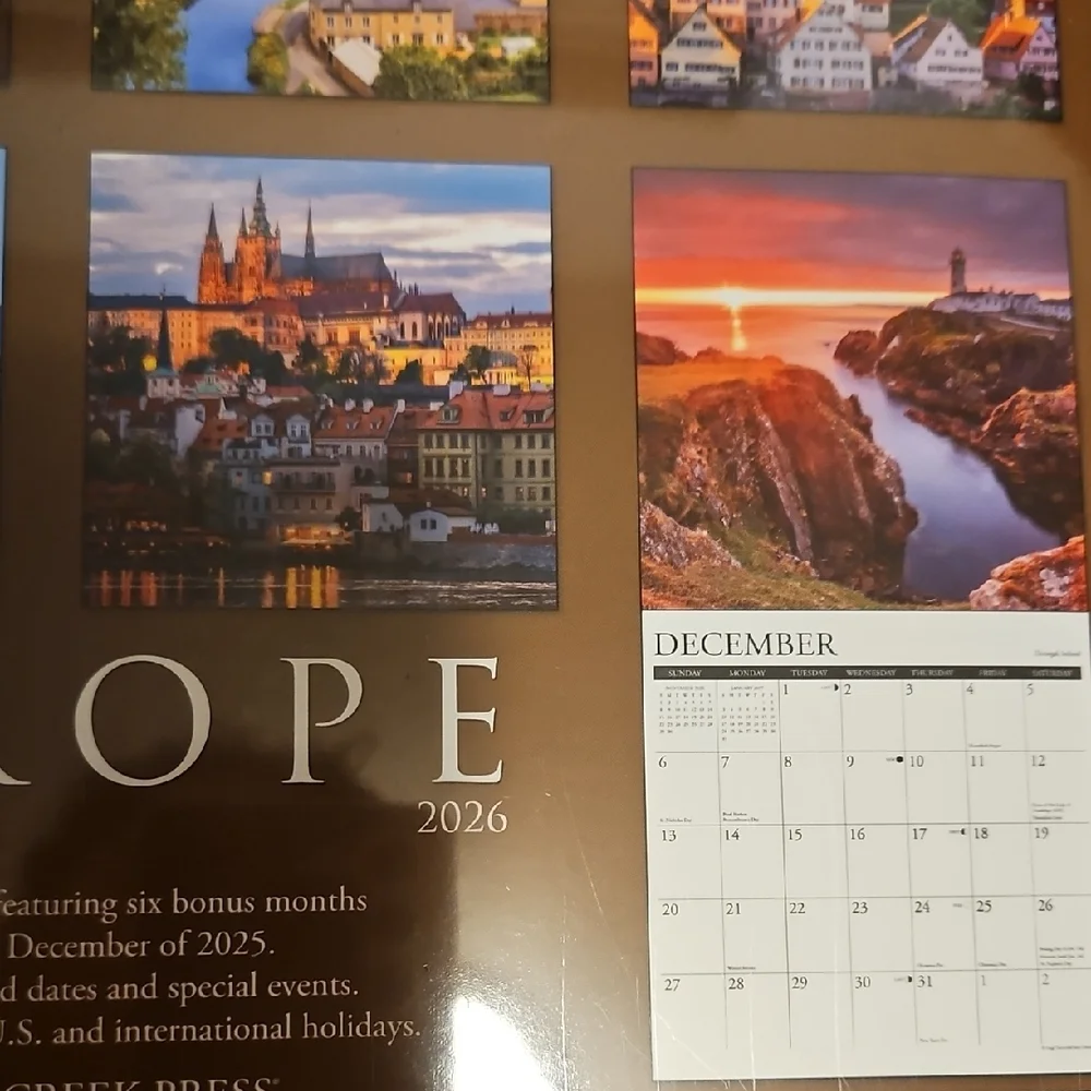 Europe 18-Month Wall Calendar 2026